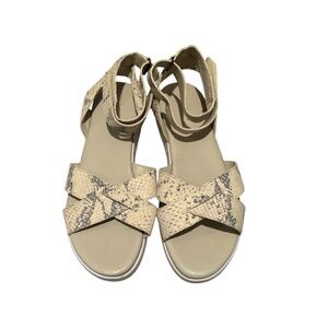 Cole Haan ZEROGRAND Cross Strap Sandal Roccia Snake Print Leather Size 7.5